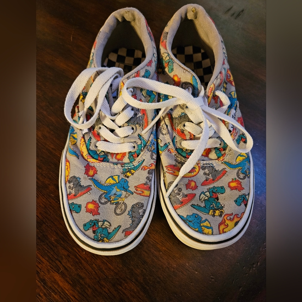Vans Kids Dinosaur Print Sneakers SIZE 2